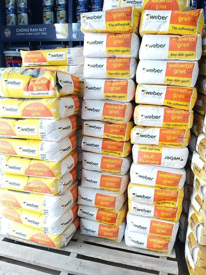 webertai gres Xám: Keo dán gạch cho HỒ BƠI và gạch/đá KÍCH THƯỚC LỚN