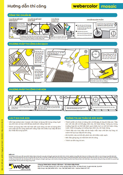 webercolor mosaic: Keo dán gạch và chà ron 2 TRONG 1 chuyên dùng cho GẠCH MOSAIC