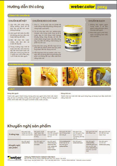 Keo dán gạch Weber color Poxy