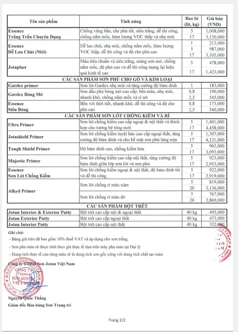 SƠN LÓT NỘI THẤT JOTUN MAJESTIC