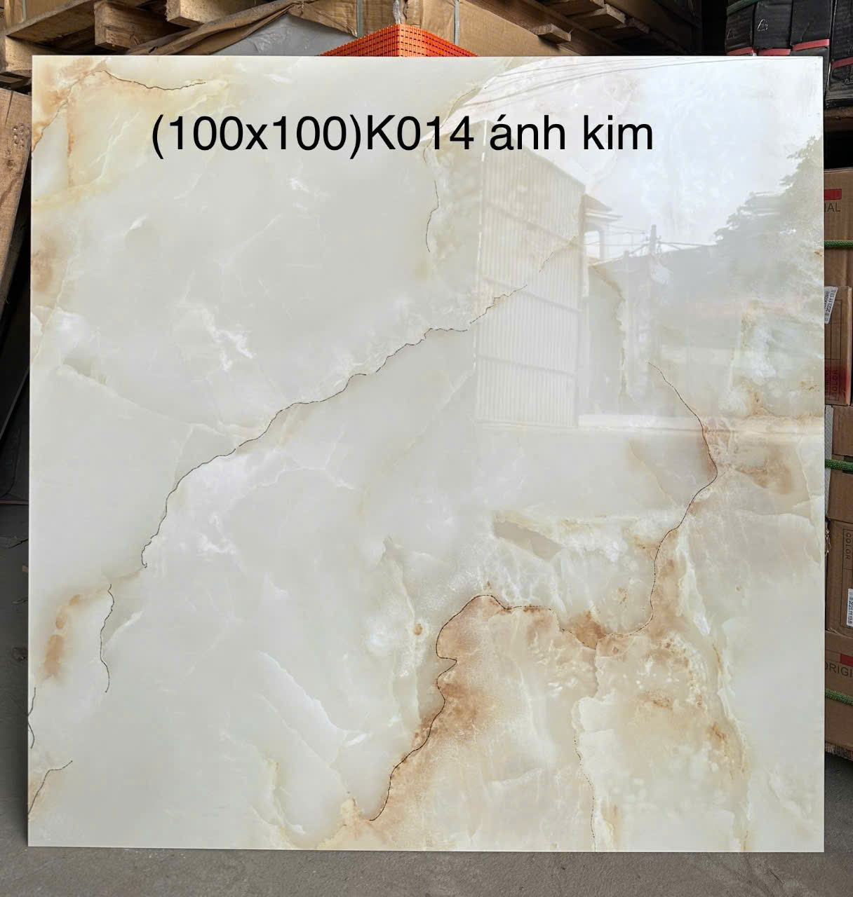 GẠCH ÁNH KIM 1MX1M VÂN ĐÁ VÀNG K014