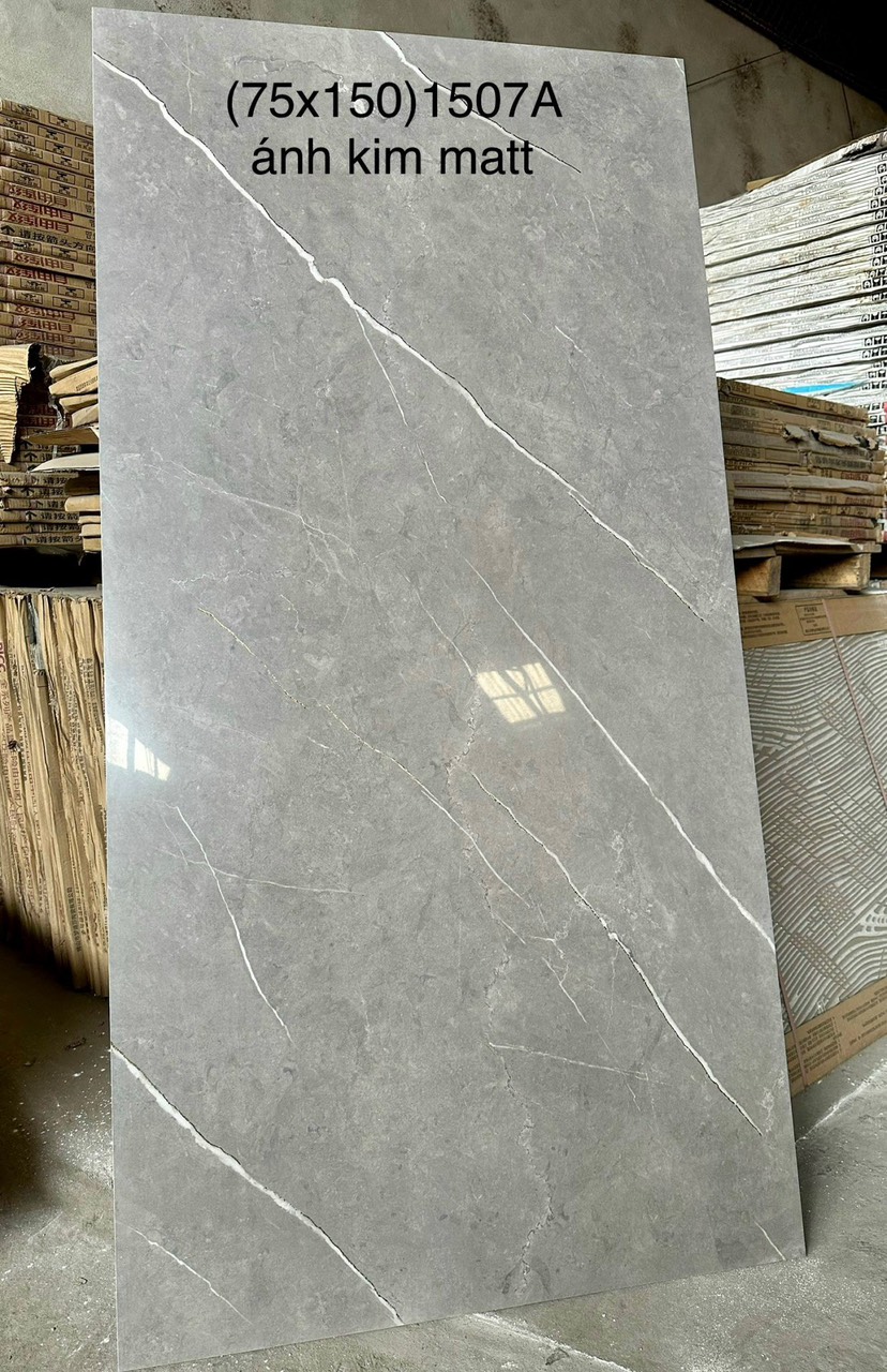 Gạch 750x1500 Ánh Kim Màu Xám 1507A