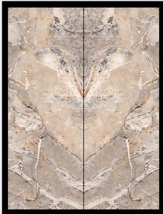 Gạch Đá Nung Kết 1200x3200mm Màu Đen Đối Xứng Vân Đá