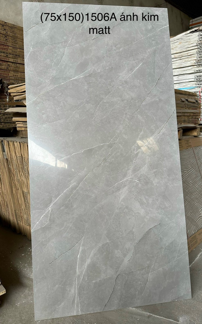 Gạch 750x1500 Khắc Kim Xám Nhạc