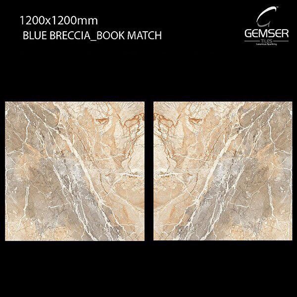 Gạch 1200x1200 Màu Nâu Vân Đối Xứng 